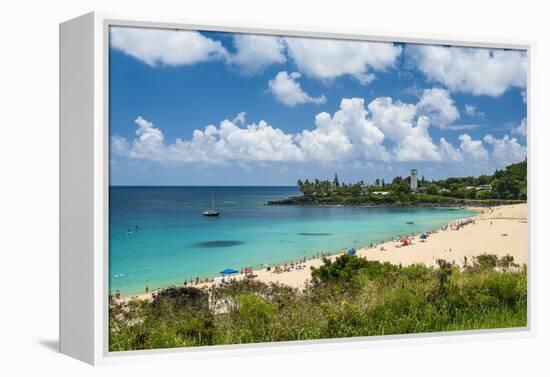 Waimea Bay, North Shore Oahu, Hawaii, United States of America, Pacific-Michael-Framed Premier Image Canvas