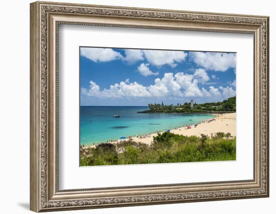 Waimea Bay, North Shore Oahu, Hawaii, United States of America, Pacific-Michael-Framed Photographic Print