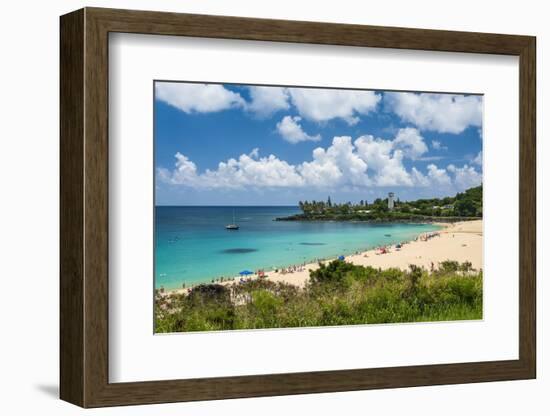 Waimea Bay, North Shore Oahu, Hawaii, United States of America, Pacific-Michael-Framed Photographic Print