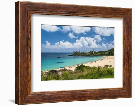 Waimea Bay, North Shore Oahu, Hawaii, United States of America, Pacific-Michael-Framed Photographic Print