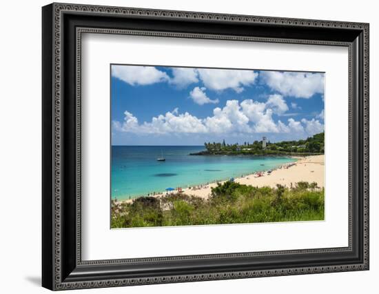 Waimea Bay, North Shore Oahu, Hawaii, United States of America, Pacific-Michael-Framed Photographic Print