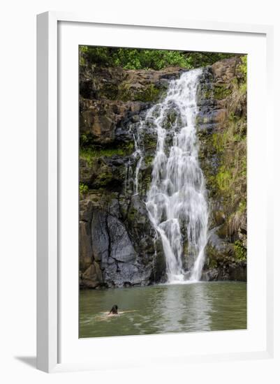 Waimea Falls, Waimea Valley Audubon Park, North Shore-Michael DeFreitas-Framed Photographic Print