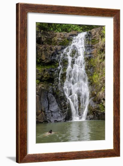 Waimea Falls, Waimea Valley Audubon Park, North Shore-Michael DeFreitas-Framed Photographic Print