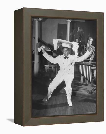 Waiter Dancing with a Tray on His Head-Wallace Kirkland-Framed Premier Image Canvas