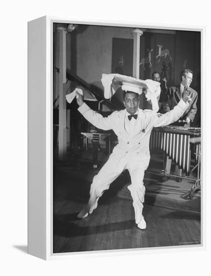 Waiter Dancing with a Tray on His Head-Wallace Kirkland-Framed Premier Image Canvas