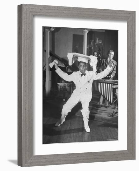 Waiter Dancing with a Tray on His Head-Wallace Kirkland-Framed Photographic Print