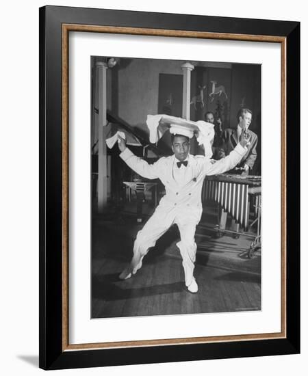 Waiter Dancing with a Tray on His Head-Wallace Kirkland-Framed Photographic Print