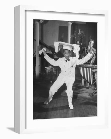 Waiter Dancing with a Tray on His Head-Wallace Kirkland-Framed Photographic Print