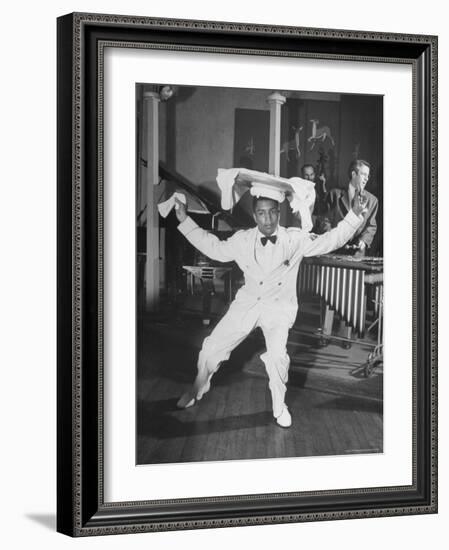 Waiter Dancing with a Tray on His Head-Wallace Kirkland-Framed Photographic Print