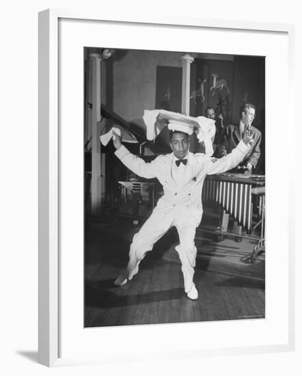 Waiter Dancing with a Tray on His Head-Wallace Kirkland-Framed Photographic Print