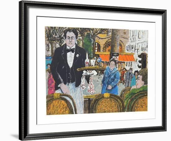 Waiter in Cafe Margolin-David Azuz-Framed Collectable Print