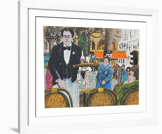 Waiter in Cafe Margolin-David Azuz-Framed Collectable Print