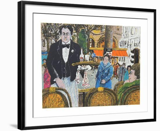 Waiter in Cafe Margolin-David Azuz-Framed Collectable Print