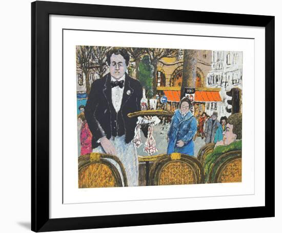 Waiter in Cafe Margolin-David Azuz-Framed Collectable Print