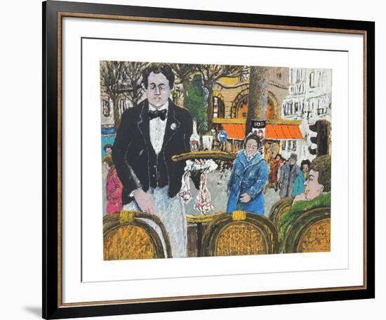 Waiter in Cafe Margolin-David Azuz-Framed Collectable Print