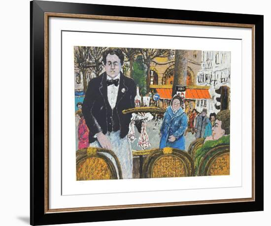 Waiter in Cafe Margolin-David Azuz-Framed Collectable Print