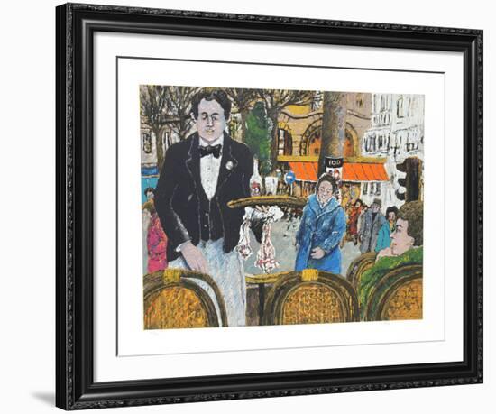 Waiter in Cafe Margolin-David Azuz-Framed Collectable Print