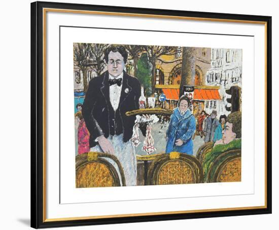 Waiter in Cafe Margolin-David Azuz-Framed Collectable Print