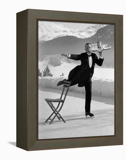 Waiter Rene Brequet with Tray of Cocktails as He Skates Around Serving Patrons at the Grand Hotel-Alfred Eisenstaedt-Framed Premier Image Canvas