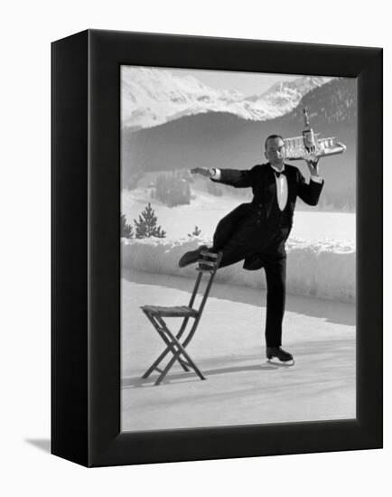 Waiter Rene Brequet with Tray of Cocktails as He Skates Around Serving Patrons at the Grand Hotel-Alfred Eisenstaedt-Framed Premier Image Canvas