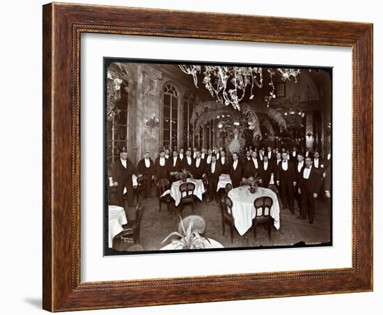 Waiters in the Palm Court at Sherry's Restaurant, New York, 1902-Byron Company-Framed Giclee Print