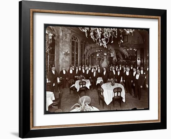 Waiters in the Palm Court at Sherry's Restaurant, New York, 1902-Byron Company-Framed Giclee Print