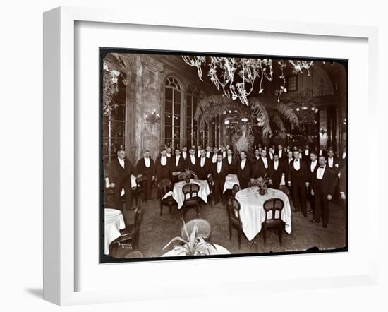 Waiters in the Palm Court at Sherry's Restaurant, New York, 1902-Byron Company-Framed Giclee Print