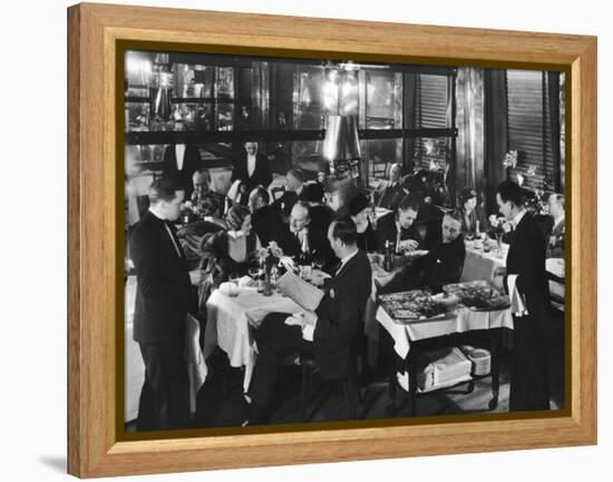 Waiters Serving at Marlborough House, a Speakeasy Haven For Drinking Socialites During Prohibition-Margaret Bourke-White-Framed Premier Image Canvas