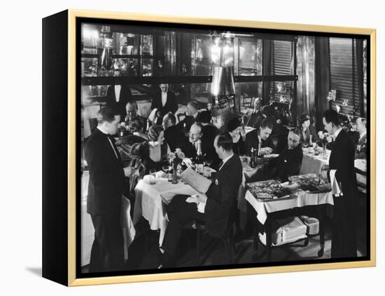 Waiters Serving at Marlborough House, a Speakeasy Haven For Drinking Socialites During Prohibition-Margaret Bourke-White-Framed Premier Image Canvas