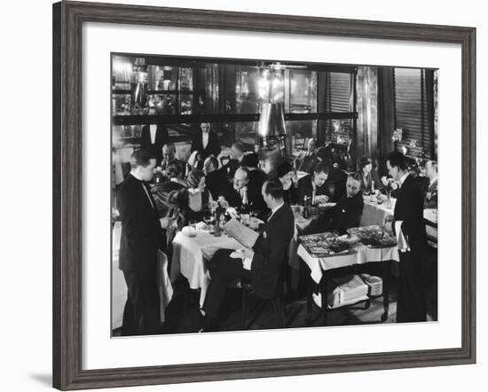 Waiters Serving at Marlborough House, a Speakeasy Haven For Drinking Socialites During Prohibition-Margaret Bourke-White-Framed Photographic Print