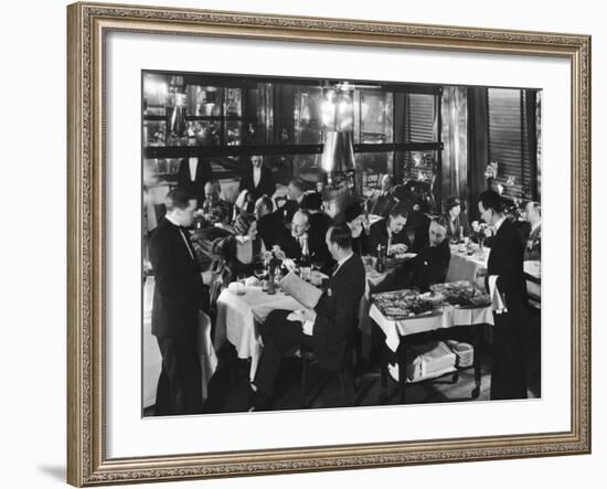 Waiters Serving at Marlborough House, a Speakeasy Haven For Drinking Socialites During Prohibition-Margaret Bourke-White-Framed Photographic Print