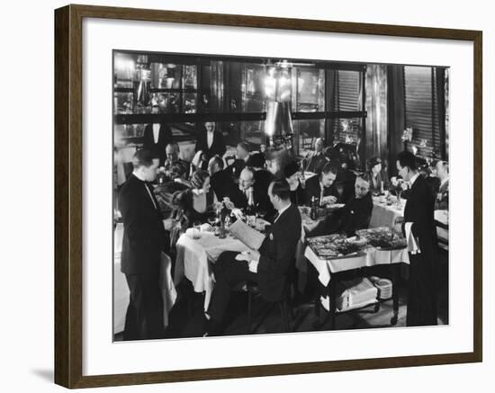 Waiters Serving at Marlborough House, a Speakeasy Haven For Drinking Socialites During Prohibition-Margaret Bourke-White-Framed Photographic Print