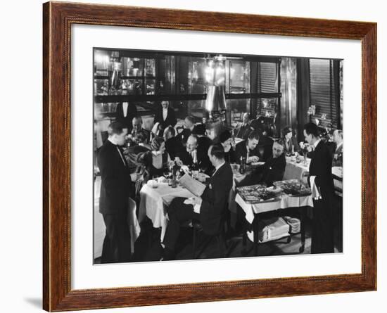 Waiters Serving at Marlborough House, a Speakeasy Haven For Drinking Socialites During Prohibition-Margaret Bourke-White-Framed Photographic Print
