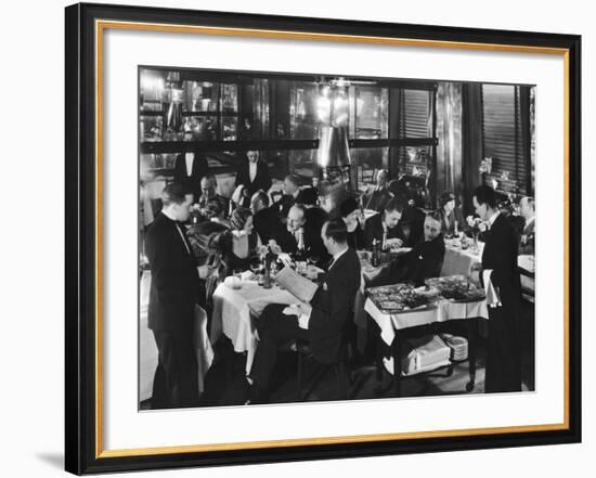 Waiters Serving at Marlborough House, a Speakeasy Haven For Drinking Socialites During Prohibition-Margaret Bourke-White-Framed Photographic Print