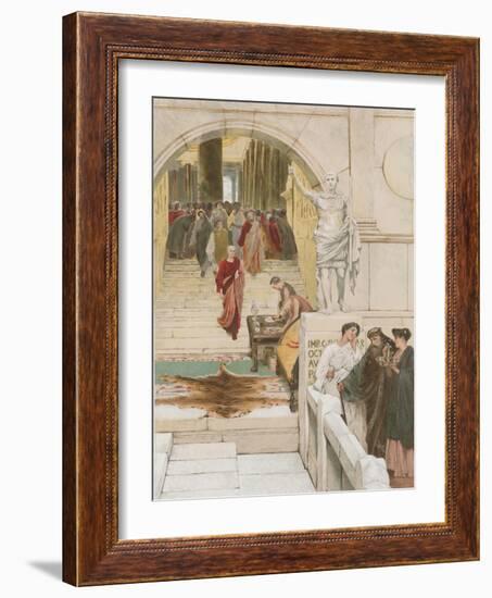 Waiting an Audience with Agrippa-Sir Lawrence Alma-Tadema-Framed Giclee Print