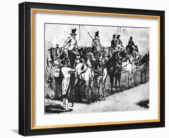 Waiting Carriages, 19th Century-Constantin Guys-Framed Giclee Print