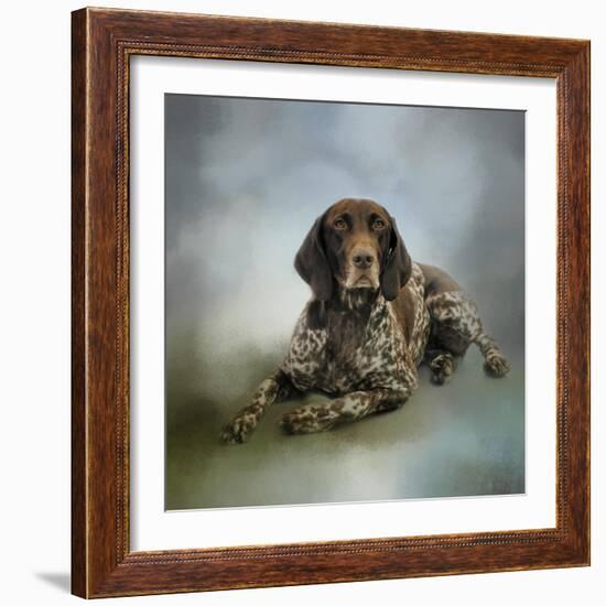 Waiting for a Cue German Shorthaired Pointer-Jai Johnson-Framed Giclee Print