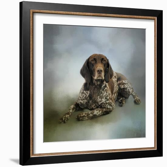 Waiting for a Cue German Shorthaired Pointer-Jai Johnson-Framed Giclee Print