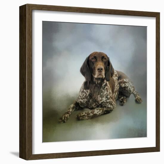 Waiting for a Cue German Shorthaired Pointer-Jai Johnson-Framed Premium Giclee Print