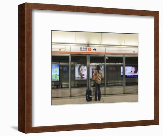 Waiting for a Train, Mass Transit Railway (Mtr), Hong Kong, China, Asia-Amanda Hall-Framed Photographic Print