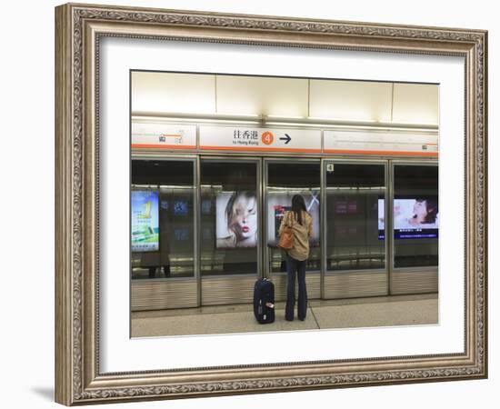 Waiting for a Train, Mass Transit Railway (Mtr), Hong Kong, China, Asia-Amanda Hall-Framed Photographic Print