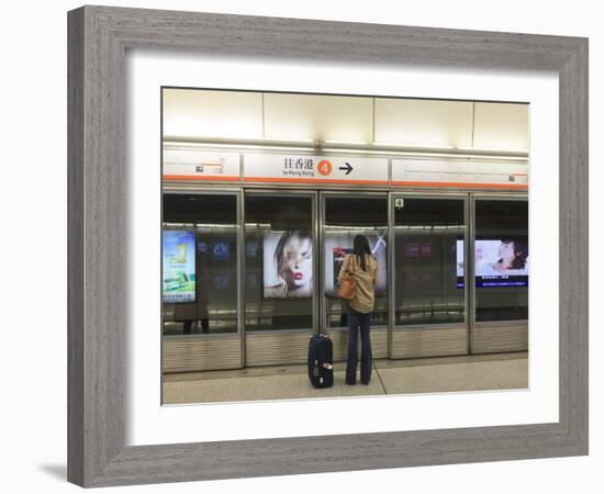 Waiting for a Train, Mass Transit Railway (Mtr), Hong Kong, China, Asia-Amanda Hall-Framed Photographic Print