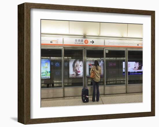 Waiting for a Train, Mass Transit Railway (Mtr), Hong Kong, China, Asia-Amanda Hall-Framed Photographic Print