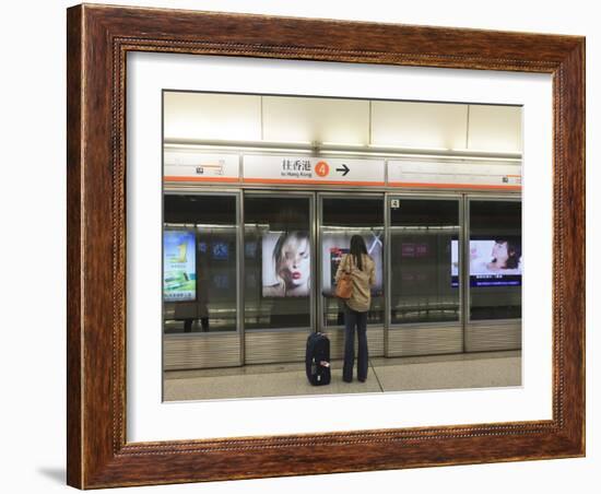 Waiting for a Train, Mass Transit Railway (Mtr), Hong Kong, China, Asia-Amanda Hall-Framed Photographic Print