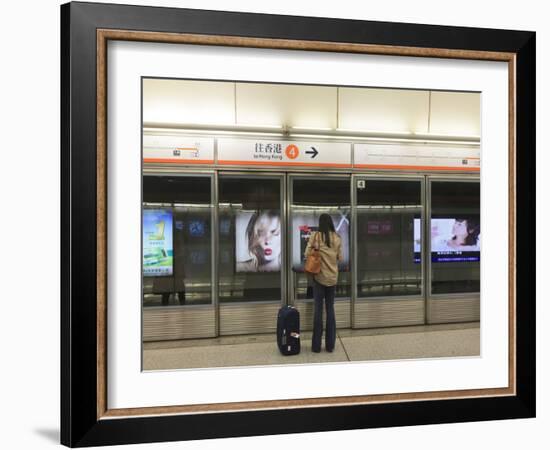 Waiting for a Train, Mass Transit Railway (Mtr), Hong Kong, China, Asia-Amanda Hall-Framed Photographic Print