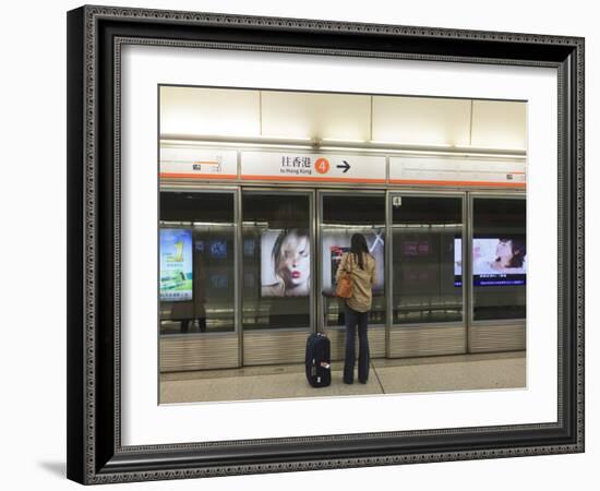 Waiting for a Train, Mass Transit Railway (Mtr), Hong Kong, China, Asia-Amanda Hall-Framed Photographic Print