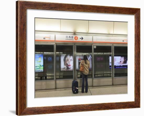 Waiting for a Train, Mass Transit Railway (Mtr), Hong Kong, China, Asia-Amanda Hall-Framed Photographic Print