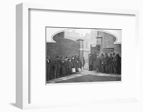 Waiting for admission to St Marylebone Workhouse, Luxborough Street, London, c1901-Unknown-Framed Photographic Print
