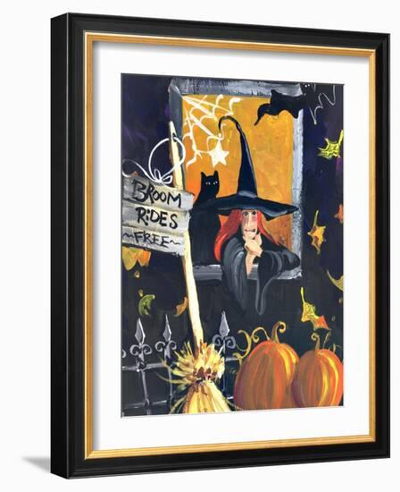 Waiting for Halloween Broom Rides Free-sylvia pimental-Framed Art Print