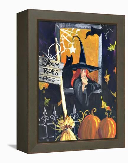 Waiting for Halloween Broom Rides Free-sylvia pimental-Framed Stretched Canvas